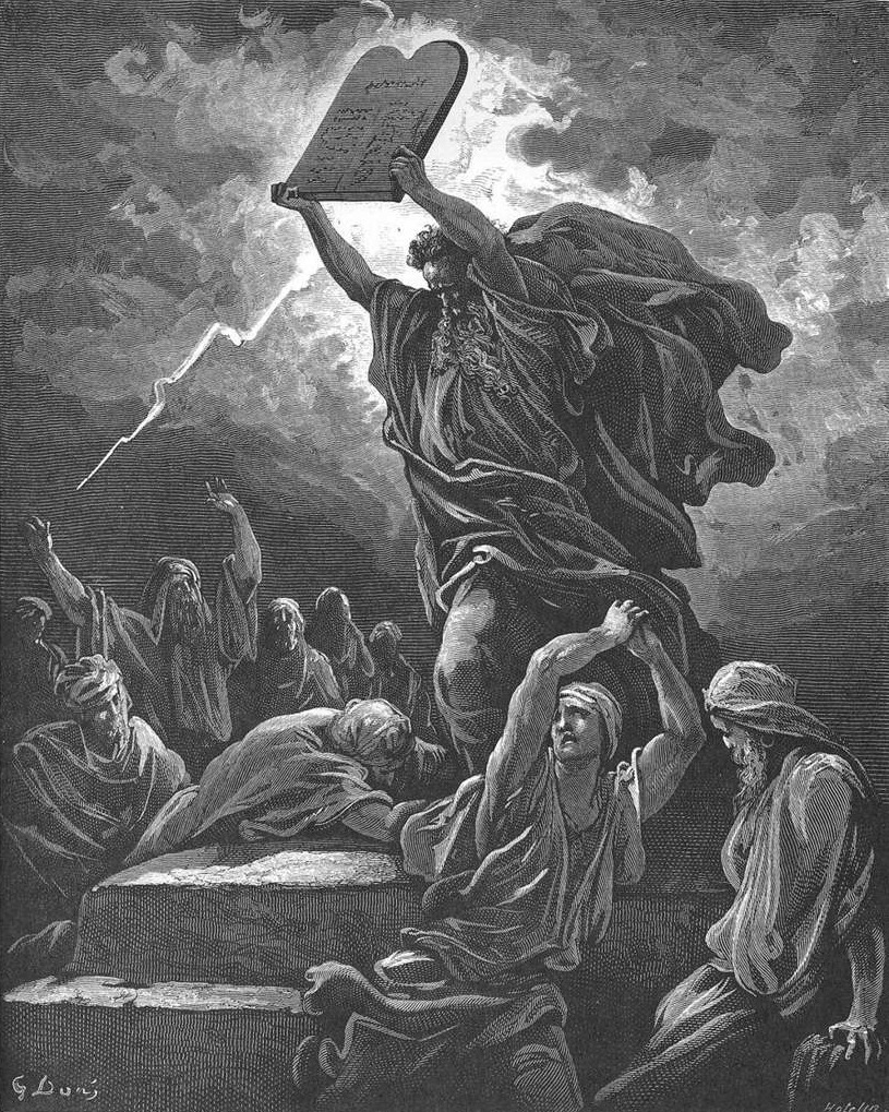 Gustave Doré’s engraving of Moses breaking the tablets of the law