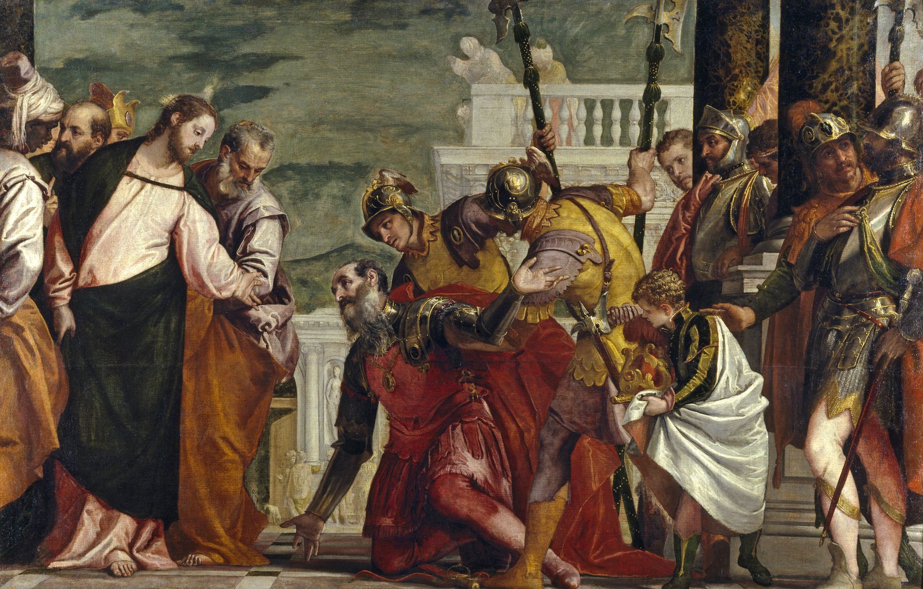 Paolo Veronese’s painting of a Roman centurion in armour kneeling before Christ, his soldiers behind him, asking Him only to say the word